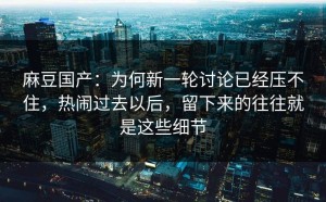 麻豆国产：为何新一轮讨论已经压不住，热闹过去以后，留下来的往往就是这些细节