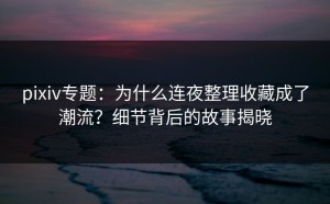 pixiv专题：为什么连夜整理收藏成了潮流？细节背后的故事揭晓